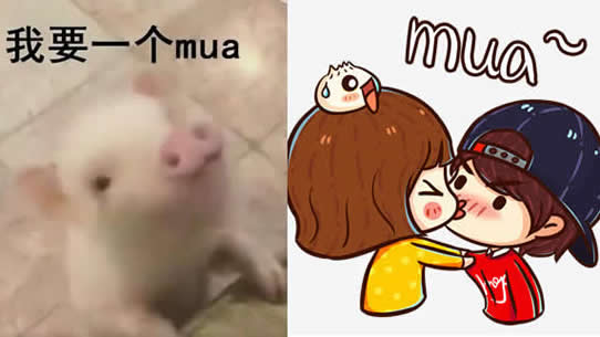 女生对你发mua代表什么 mua下一句怎么回